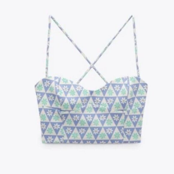 NWT Zara Corset Crop Top - Picture 4 of 14